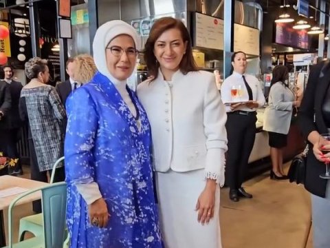 Paşinyanın həyat yoldaşı Ərdoğanın xanımı ilə görüşdü - FOTOLAR