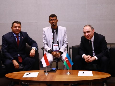 Kamran Əliyev yəmənli həmkarı ilə görüşdü - FOTO