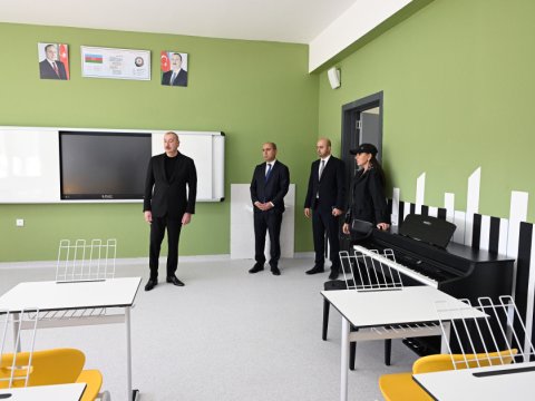 İlham Əliyev və xanımı Cəbrayılda məktəbin&nbsp;AÇILIŞINDA