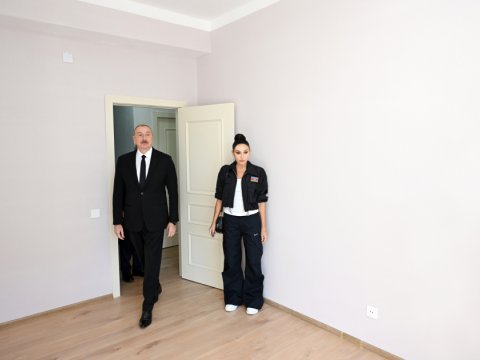 Prezidentlə xanımı Cəbrayılda: yaşayış kompleksinin açılışı