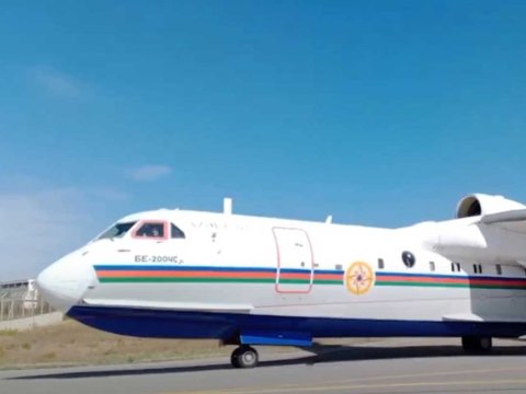 Amfibiya təyyarəmiz Türkiyədən qayıtdı - VİDEO