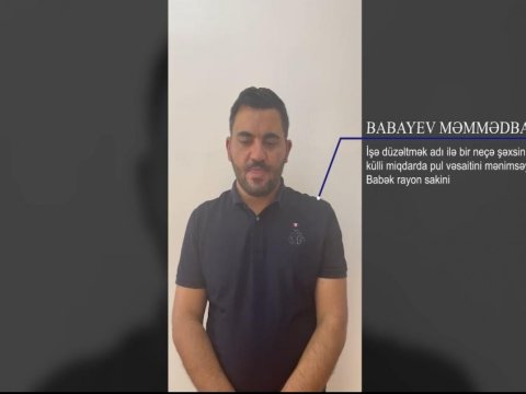 İşə düzəltmək adı ilə bir neçə nəfəri aldadan şəxs saxlanıldı