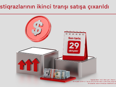 "Kapital Bank"ın dollar istiqrazlarının 2-ci tranşı filiallarda&nbsp;satışa çıxarıldı