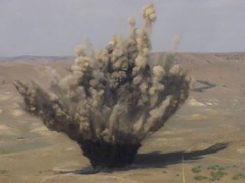 Qazaxda mülki şəxs minaya düşdü