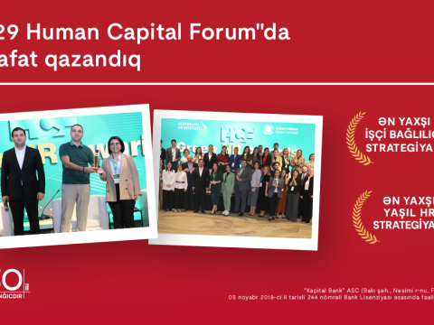 Kapital Bank &ldquo;COP29&rdquo;un tədbirində 2 mükafata layiq görüldü
