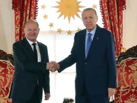 Ərdoğan Şoltsla görüşdü - FOTO