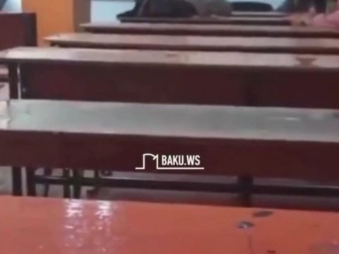 Yağış tavandan partaların üstünə axdı - Universitetdən AÇIQLAMA