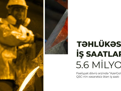 &ldquo;AzerGold&rdquo;da təhlükəsiz iş saatları 5.6 milyona yaxınlaşıb