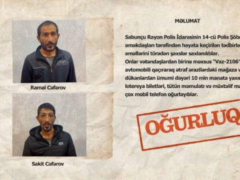 Qaçırdıqları maşınla oğurluğa gedən iki qardaş saxlanıldı&nbsp;- VİDEO