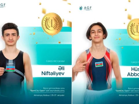 Gimnastlarımızdan Almaniyada iki qızıl medal
