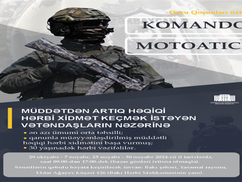 &ldquo;Komando&rdquo;da xidmət etmək istəyənlərin NƏZƏRİNƏ!