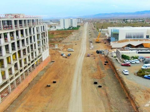 Ağdamda&nbsp;şəhərdaxili yolların tikintisi sürətlə icra edilir - VİDEO