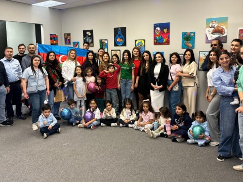 Virciniyada azərbaycanlı uşaqların rəsm sərgisi açılb - FOTO