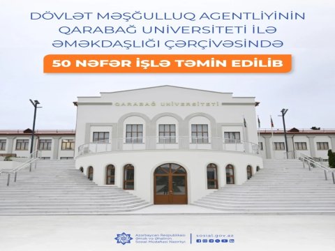 Qarabağ Universitetində 50 nəfər işlə təmin edilib
