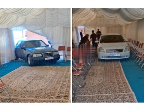 Maşınlar yas mağarının içindən keçdi - Qəribə görüntülər