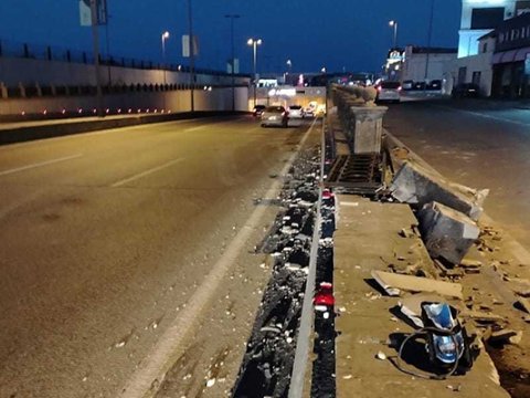 Prospektdə qəza oldu, tunel divarı dağıldı - FOTO&nbsp;
