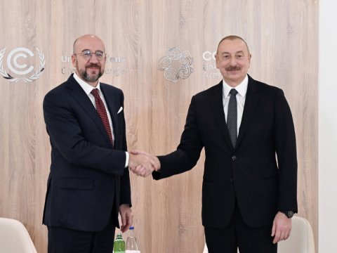 İlham Əliyev&nbsp;Şarl Mişellə görüşüb - FOTO