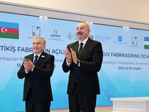 Prezidentlərin iştirakı ilə Xankəndidə fabrik AÇILDI