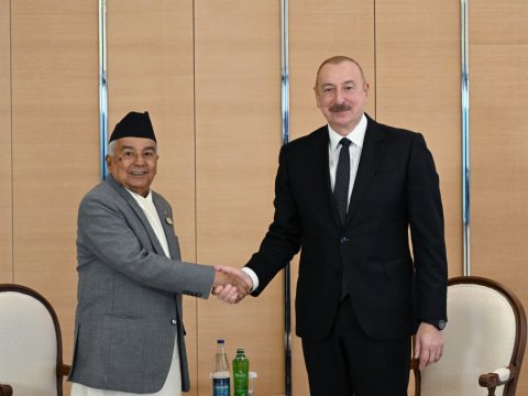 İlham Əliyev Nepal Prezidenti ilə görüşüb