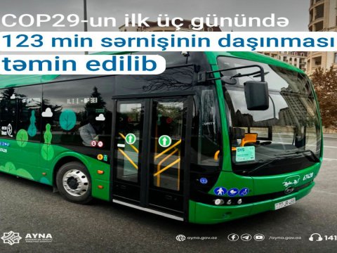 COP29-un ilk 3 günündə 123 min sərnişin daşınıb
