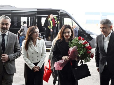 Albaniya Parlamentinin sədri Azərbaycana gəlib - FOTO