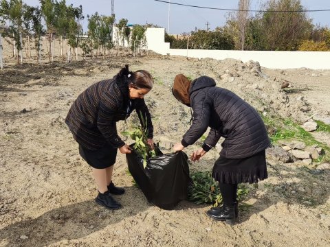 Hacıqabul rayonunda təmizlik aksiyası keçirildi - FOTO