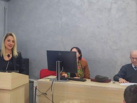 BSU-nun kafedra müdiri Albaniyada çıxış etdi - FOTO