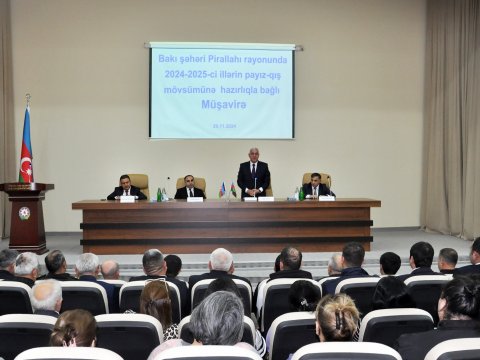 Pirallahıda qışa hazırlıqla bağlı müşavirə keçirilib - FOTO