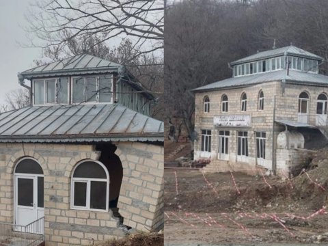 İsmayıllıda torpaq sürüşməsi evi ikiyə böldü - FOTOLAR