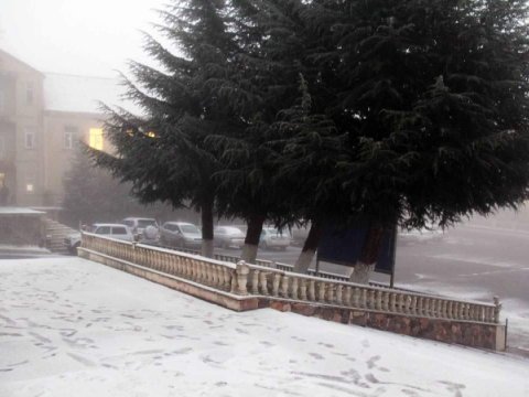 Daşkəsənə qar yağdı - Rayondan FOTO