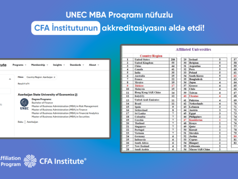 UNEC-in MBA Proqramı nüfuzlu CFA İnstitutunun&nbsp;akkreditasiyasını əldə etdi!