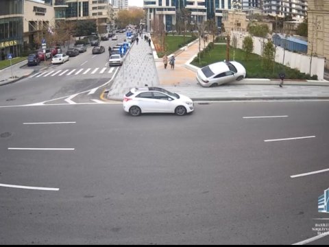 Neftçilər prospektindəki qəzanın ANBAAN GÖRÜNTÜLƏRİ