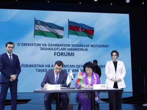 Azərbaycan və Özbəkistan QHT-ləri memorandum imzaladılar - FOTOLAR