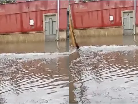 Küçələri&nbsp;su altında qalan Xırdalandan yeni GÖRÜNTÜLƏR