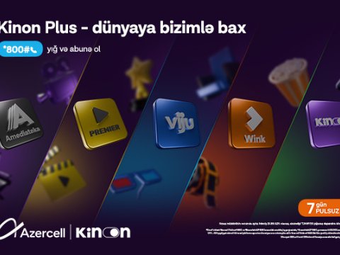 Azercell ilə &ldquo;Kinon Plus&rdquo;dan 7 gün pulsuz istifadə imkanı