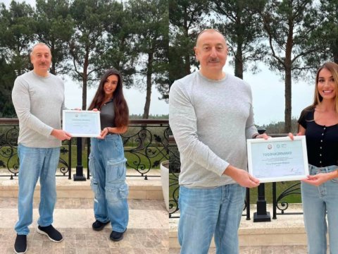 Prezident qızlarını təltif edib - FOTO