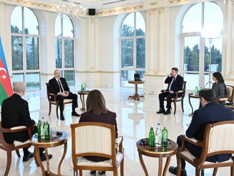 Prezidentin müsahibəsinin kadrarxası GÖRÜNTÜLƏRİ