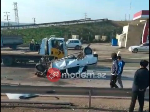 Tağıyev qəsəbəsində dəhşətli qəza - Yaralılar var