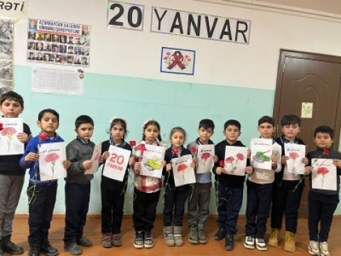 Kəlbəcərli məktəblilər 20 Yanvar faciəsinin qurbanlarını anıblar - FOTO