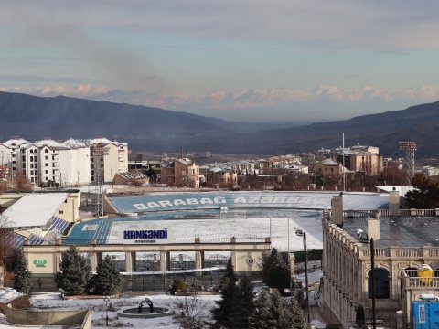 Xankəndi ağ örpəyə büründü - FOTOLAR