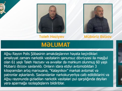Ağsuda əməliyyat: silahlı narkokuryer tutuldu