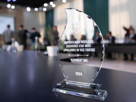 &ldquo;AzerGold&rdquo; ekoloji sahədə &ldquo;2024-cü ilin ən yaxşı tərəfdaşı&rdquo; nominasiyası üzrə təltif edilib