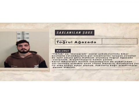 Sosial şəbəkələrdə&nbsp;əcnəbinin 17 min manatını ələ keçirdi