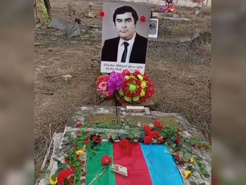 Güllələnən icra başçısının məzarından GÖRÜNTÜLƏR