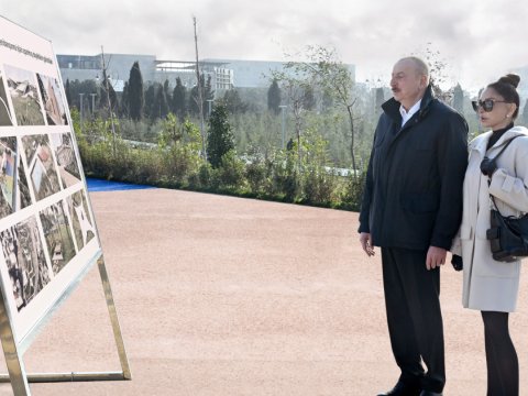 Bakıda yeni park: Prezident və xanımı açılışda - FOTOLAR
