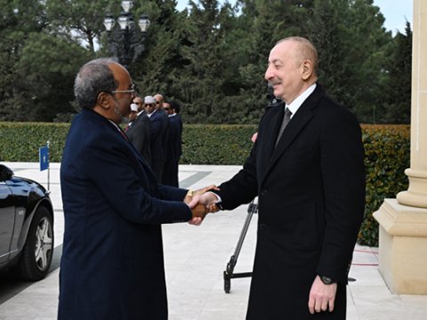 Somali Prezidentinin rəsmi qarşılanma mərasimi olub - FOTO