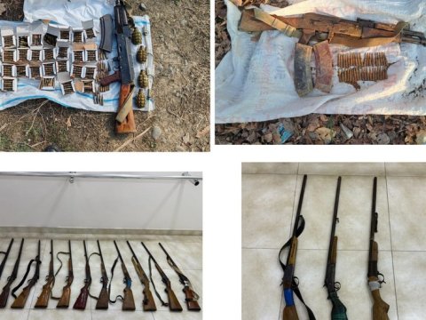 Ağcabədidə 4 qumbara, 2 "Kalaşnikov" tapıldı