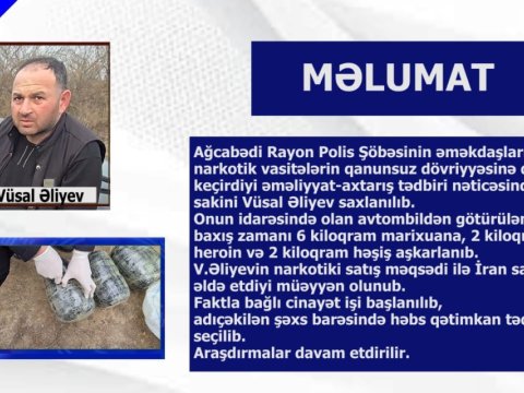 Ağcabədidə polis 10 kiloqram narkotik aşkarladı
