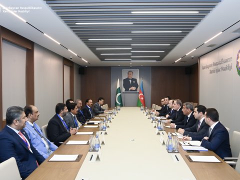 Ceyhun Bayramov Pakistan Senatının sədri ilə görüşdü