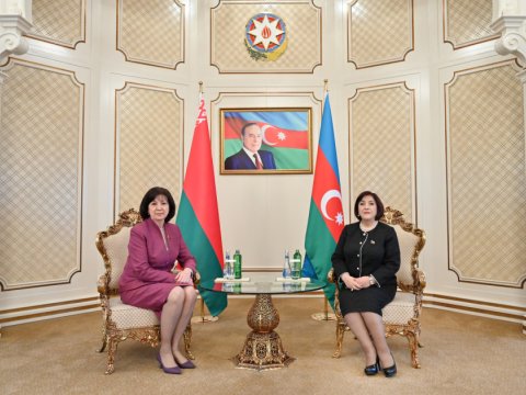 Sahibə Qafarova belaruslu həmkarı ilə görüşdü - FOTO